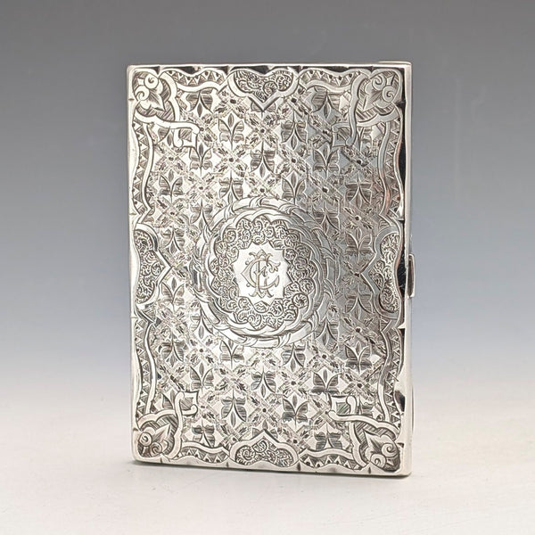 1875 英國古董純銀雙門卡盒 75 克 Frederick Marson
